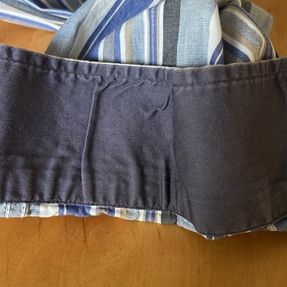 Tasso Elba  Blue/white/gray Striped Men's button down dress Shirt size Large - Picture 9 of 9